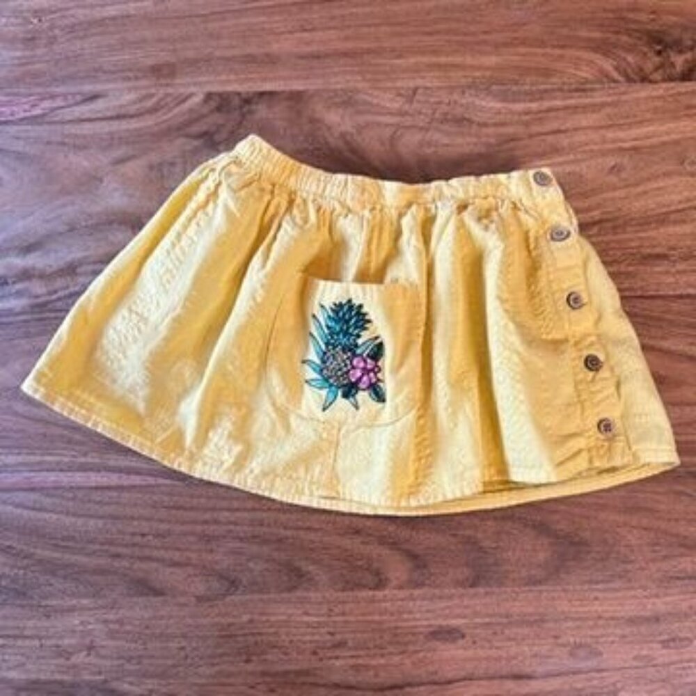 Genuine Kids From OshKosh Yellow Aloha Button-Front Cotton Skirt 3T